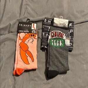 FRIENDS Crew Socks - Pink, Gray, and Black